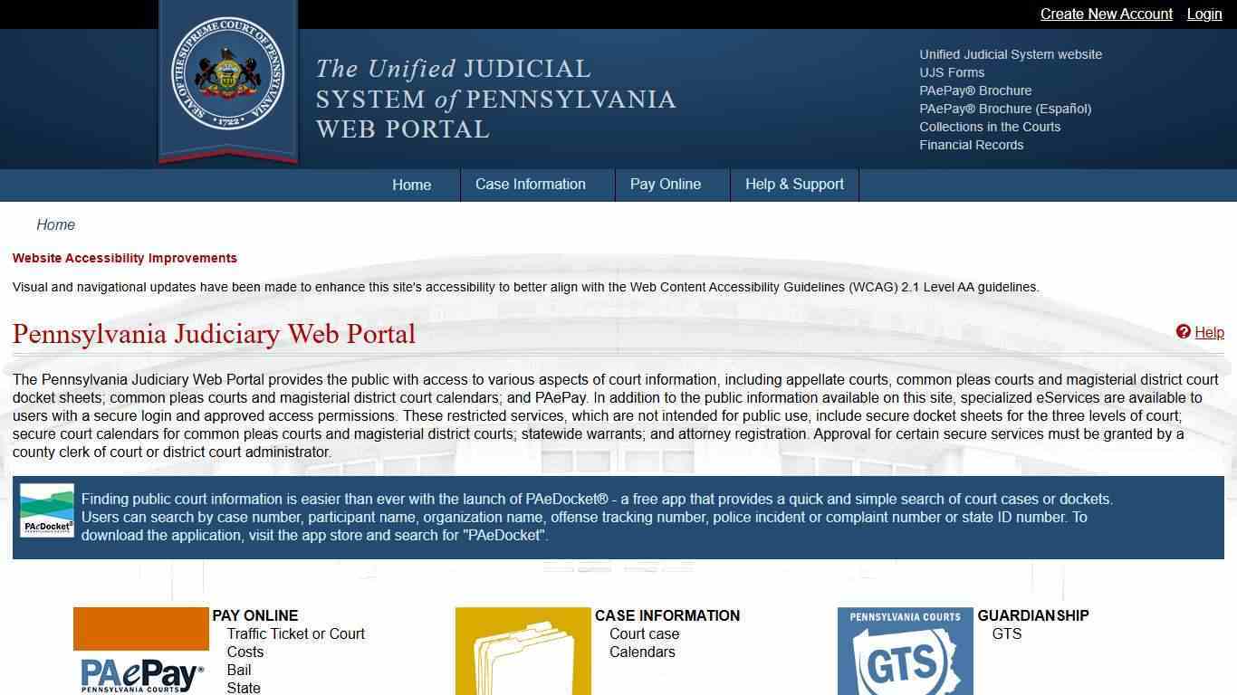 Pennsylvania Judiciary Web Portal